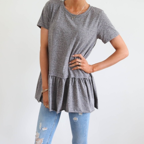 gray peplum top